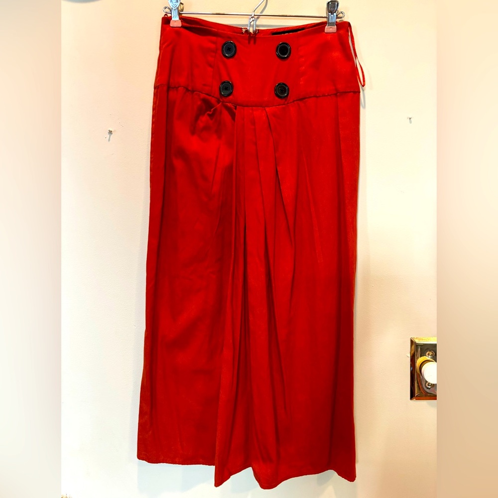 Burnt Orange skirt with Black Buttons